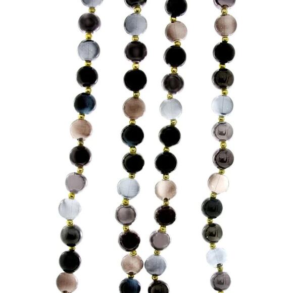 Cody Foster Decorative Beaded Garland Black Gray Cream - Picture 1 of 1